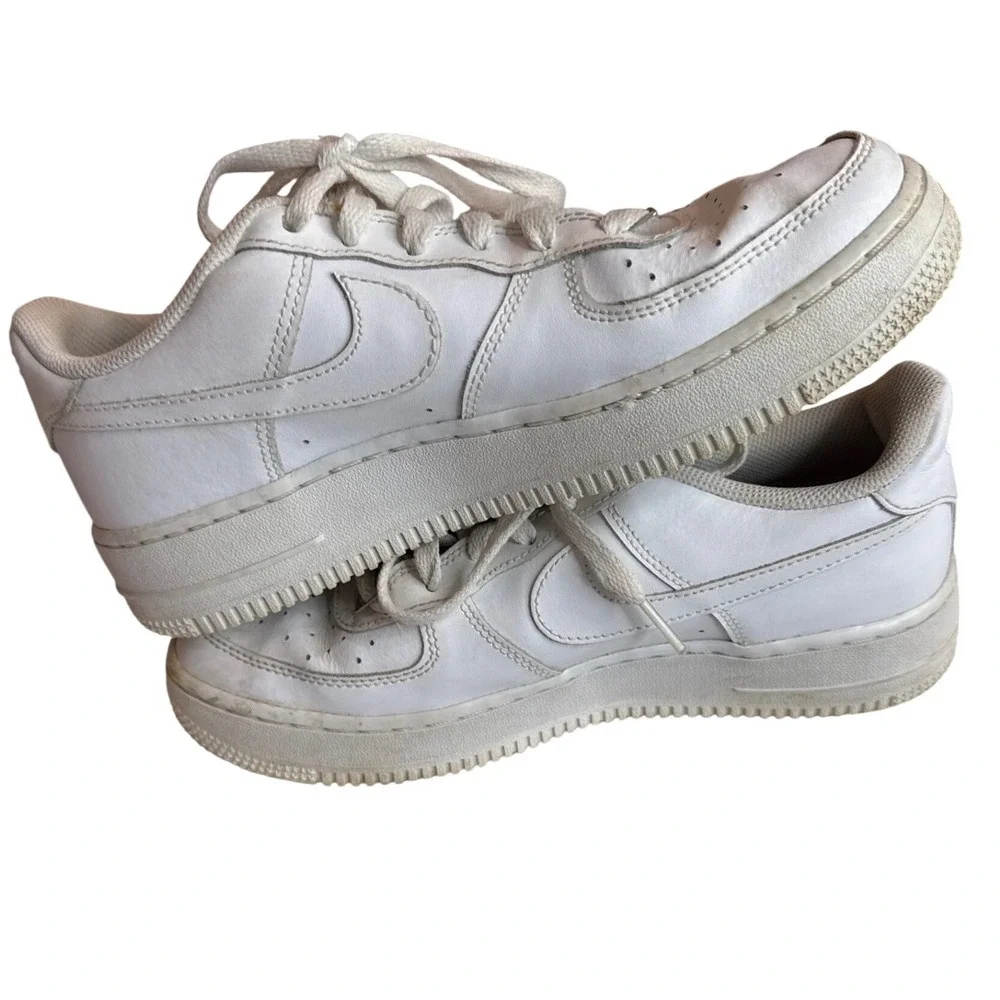 Kids White Nike‎ Air Force 1 Low Casual Sneakers Shoes Size 6.5Y